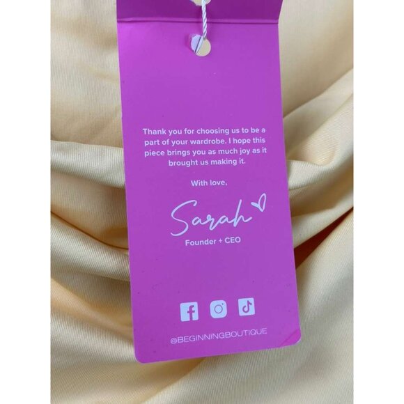 NWT Beginning Boutique Women's Size 8 Tyrin Yellow Crop Top Sleeveless - Picture 13 of 15